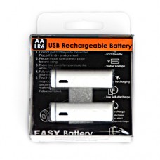 AA(3號) USB 環保電池 2入 - 白