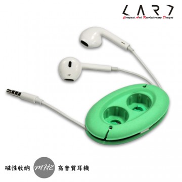 高音質耳塞式重低音3.5mm耳機收納組 - 綠色
