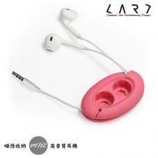 高音質耳塞式重低音3.5mm耳機收納組 - 粉紅色
